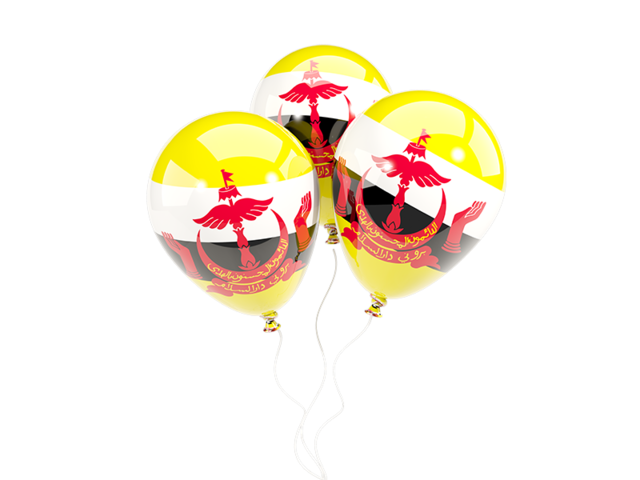 Three balloons. Download flag icon of Brunei at PNG format