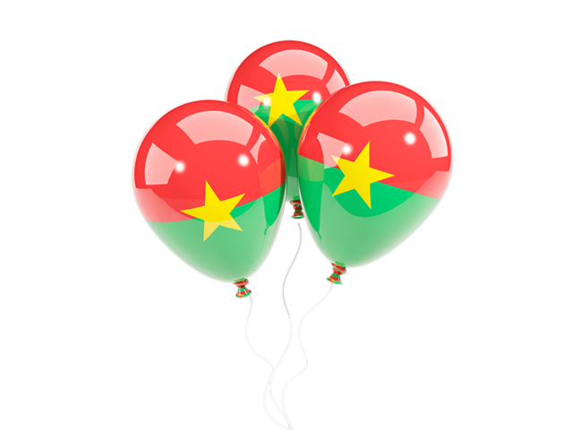Three balloons. Download flag icon of Burkina Faso at PNG format