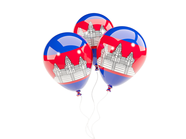 Three balloons. Download flag icon of Cambodia at PNG format