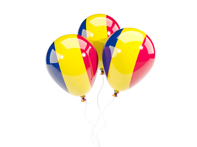 Three balloons. Download flag icon of Chad at PNG format
