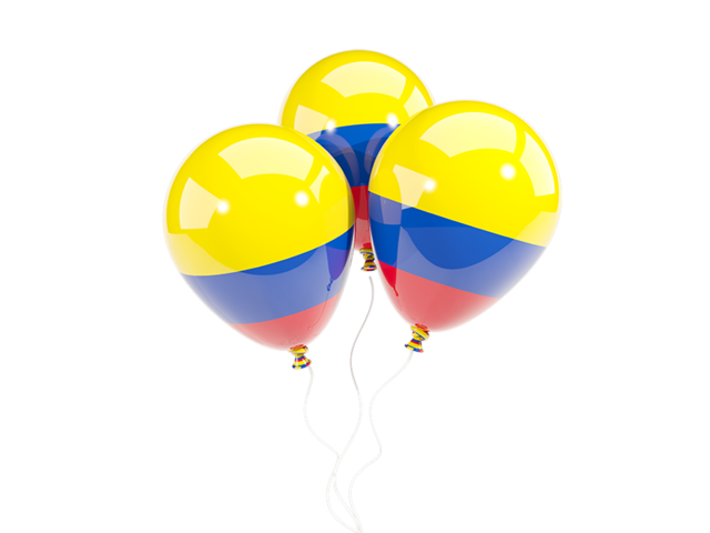 Three balloons. Download flag icon of Colombia at PNG format