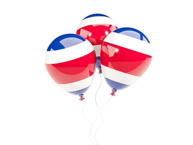Three balloons. Download flag icon of Costa Rica at PNG format