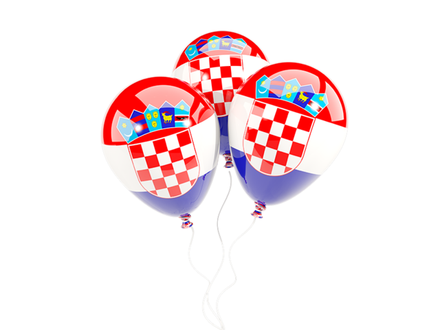 Three balloons. Download flag icon of Croatia at PNG format