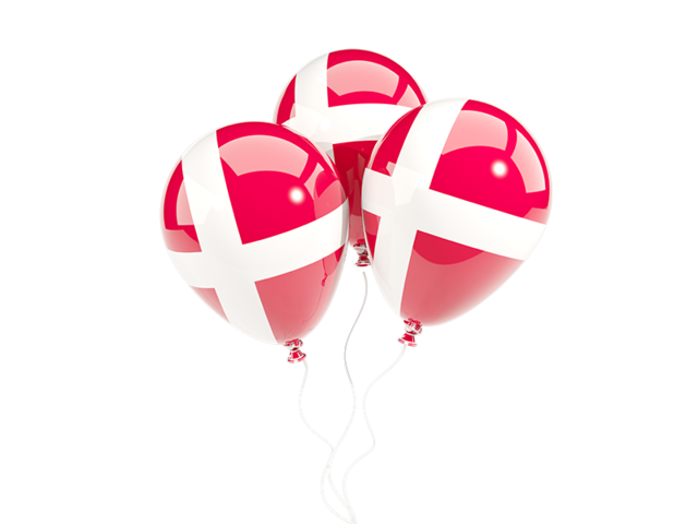 Three balloons. Download flag icon of Denmark at PNG format