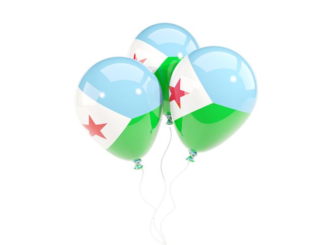 Three balloons. Download flag icon of Djibouti at PNG format