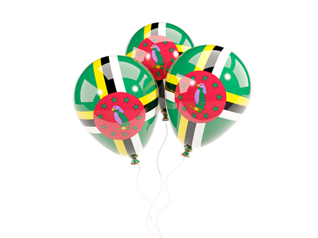 Three balloons. Download flag icon of Dominica at PNG format