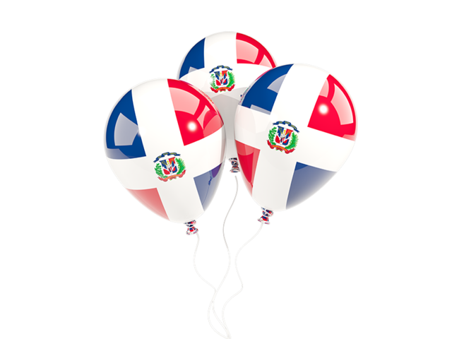 Three balloons. Download flag icon of Dominican Republic at PNG format