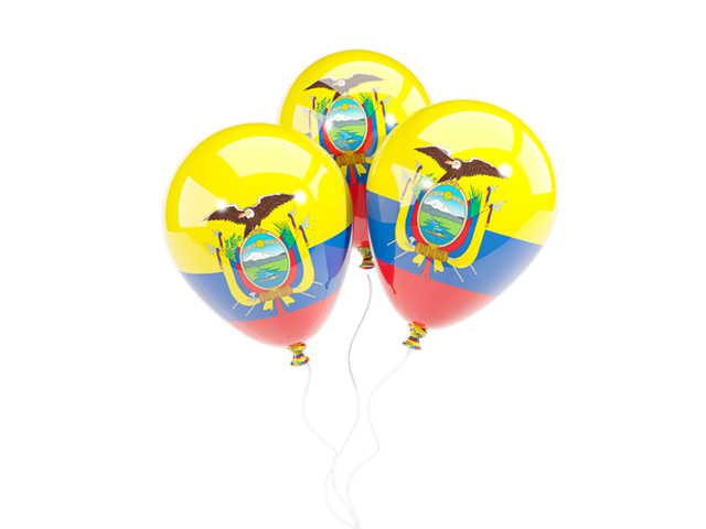 Three balloons. Download flag icon of Ecuador at PNG format