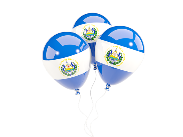 Three balloons. Download flag icon of El Salvador at PNG format