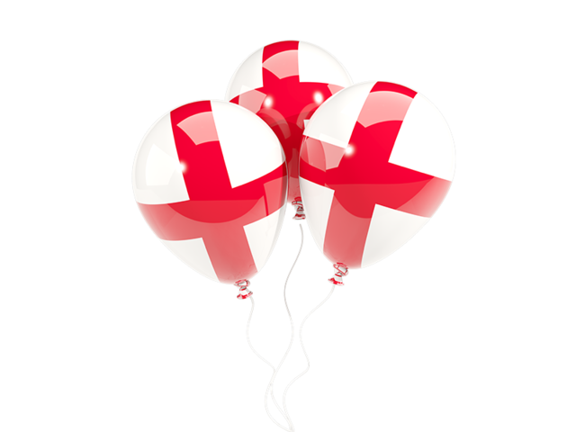Three balloons. Download flag icon of England at PNG format