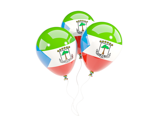 Three balloons. Download flag icon of Equatorial Guinea at PNG format