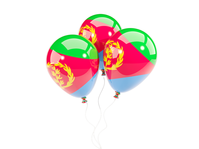 Three balloons. Download flag icon of Eritrea at PNG format