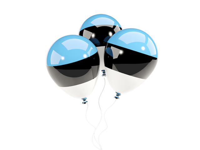 Three balloons. Download flag icon of Estonia at PNG format