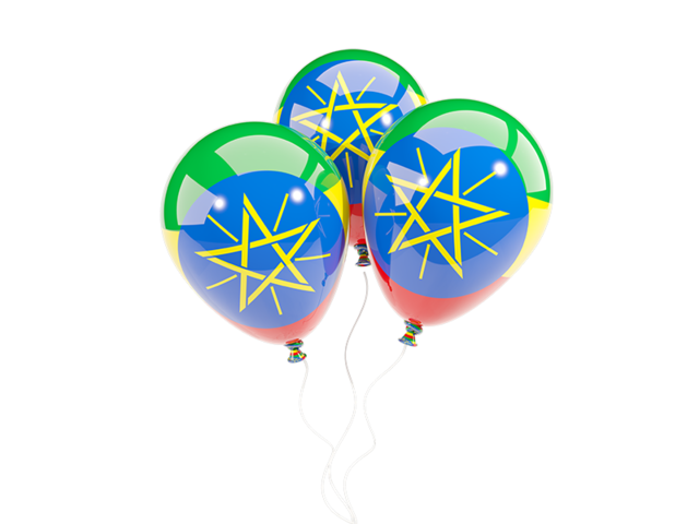 Three balloons. Download flag icon of Ethiopia at PNG format