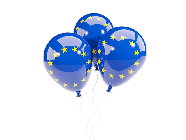 Three balloons. Download flag icon of European Union at PNG format