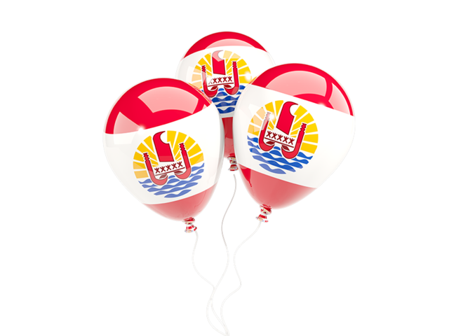 Three balloons. Download flag icon of French Polynesia at PNG format