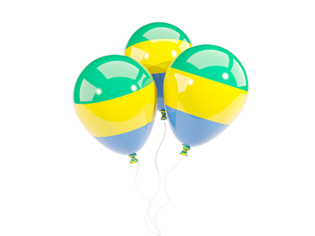 Three balloons. Download flag icon of Gabon at PNG format