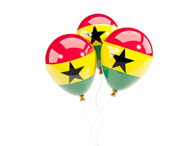 Three balloons. Download flag icon of Ghana at PNG format