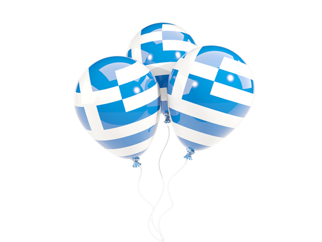Three balloons. Download flag icon of Greece at PNG format