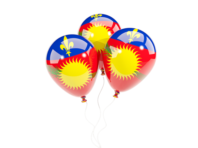Three balloons. Download flag icon of Guadeloupe at PNG format