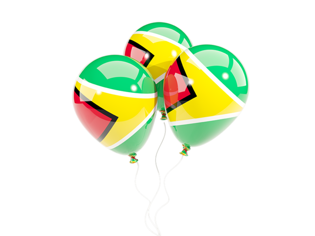 Three balloons. Download flag icon of Guyana at PNG format