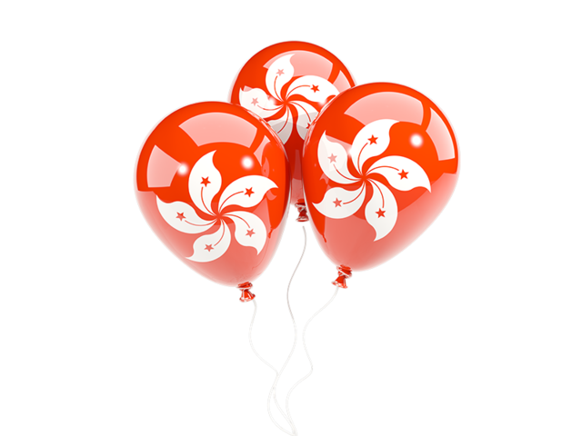 Three balloons. Download flag icon of Hong Kong at PNG format