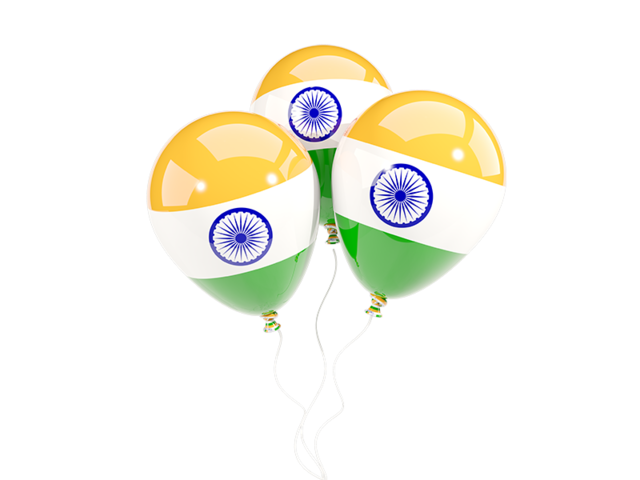 Three balloons. Download flag icon of India at PNG format