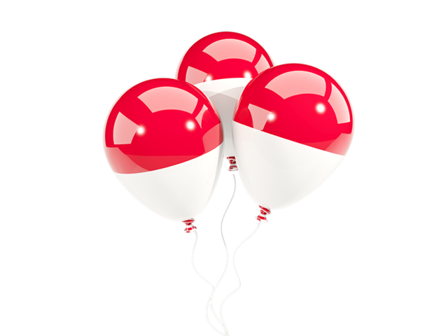 Three balloons. Download flag icon of Indonesia at PNG format