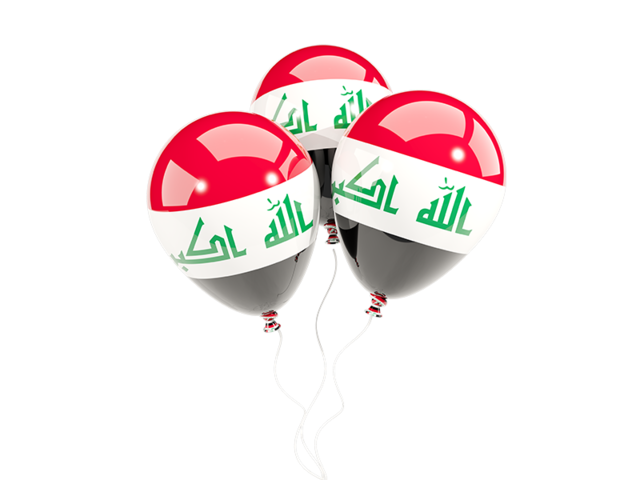 Three balloons. Download flag icon of Iraq at PNG format