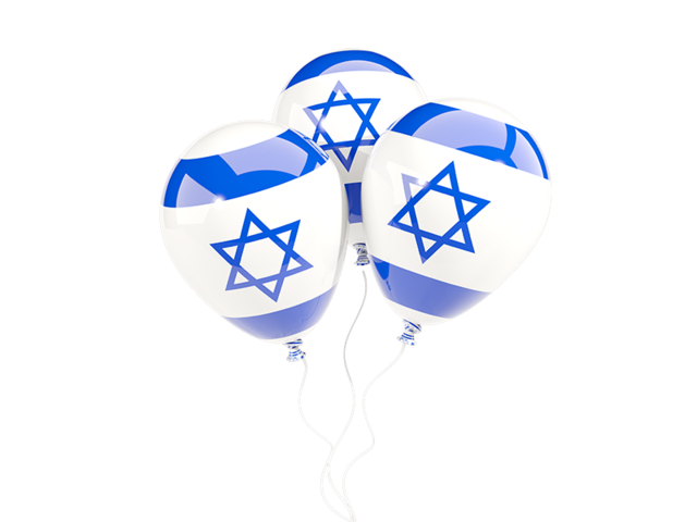 Three balloons. Download flag icon of Israel at PNG format