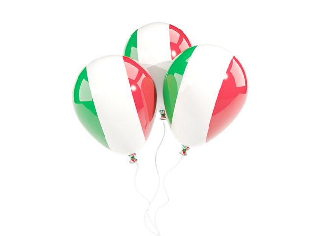 Three balloons. Download flag icon of Italy at PNG format