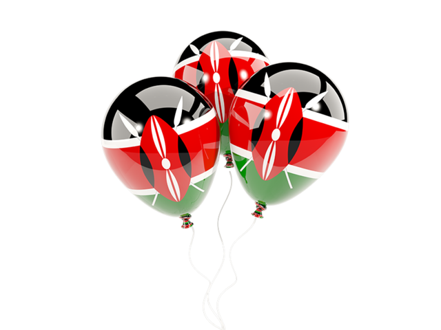 Three balloons. Download flag icon of Kenya at PNG format