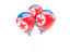 North Korea. Three balloons. Download icon.