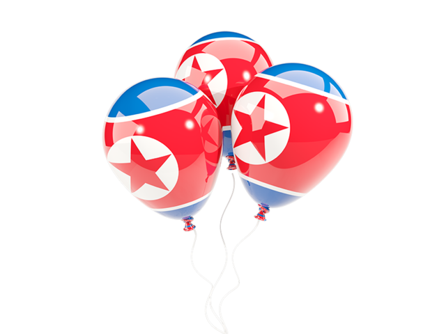 Три воздушных шара. Скачать флаг. Северная Корея
