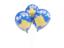 Kosovo. Three balloons. Download icon.