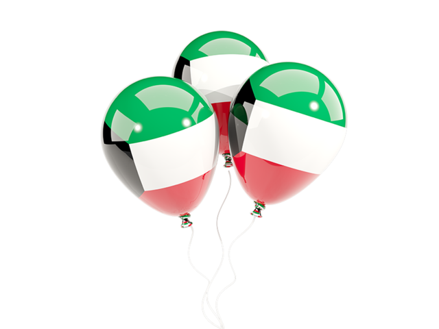 Three balloons. Download flag icon of Kuwait at PNG format