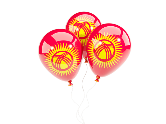 Three balloons. Download flag icon of Kyrgyzstan at PNG format