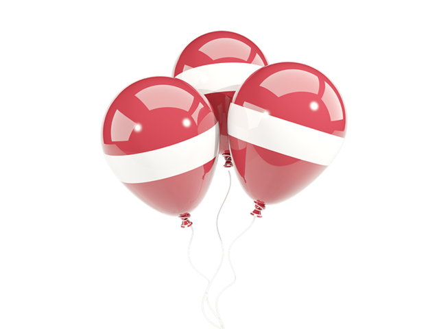 Three balloons. Download flag icon of Latvia at PNG format