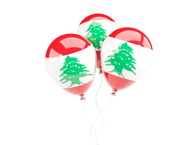 Three balloons. Download flag icon of Lebanon at PNG format