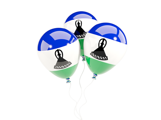 Three balloons. Download flag icon of Lesotho at PNG format