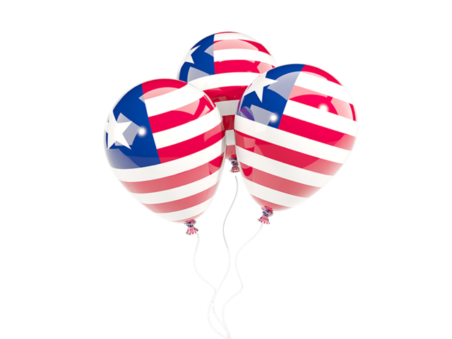 Three balloons. Download flag icon of Liberia at PNG format