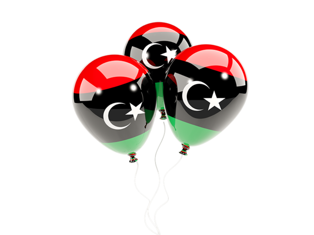 Three balloons. Download flag icon of Libya at PNG format