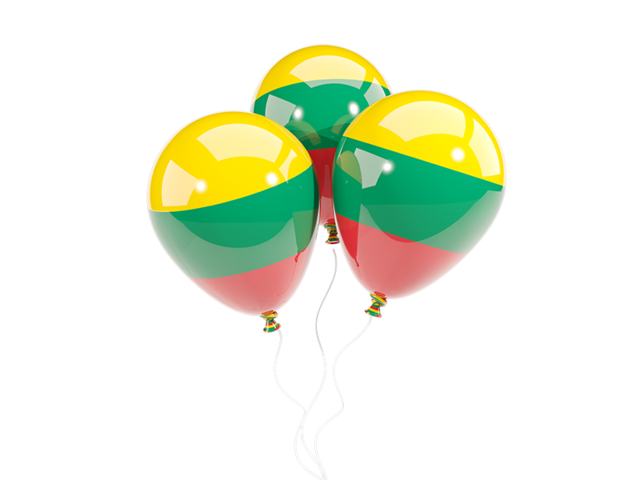 Three balloons. Download flag icon of Lithuania at PNG format