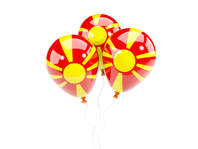 Three balloons. Download flag icon of Macedonia at PNG format
