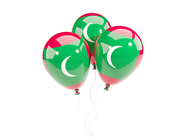 Three balloons. Download flag icon of Maldives at PNG format