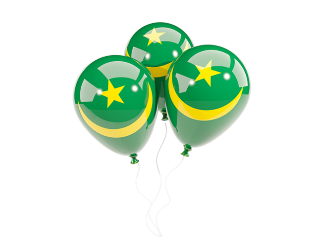 Three balloons. Download flag icon of Mauritania at PNG format