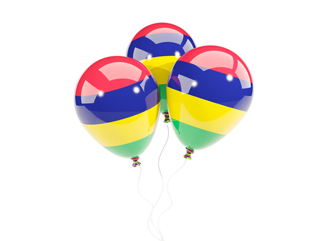 Three balloons. Download flag icon of Mauritius at PNG format