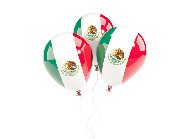 Three balloons. Download flag icon of Mexico at PNG format