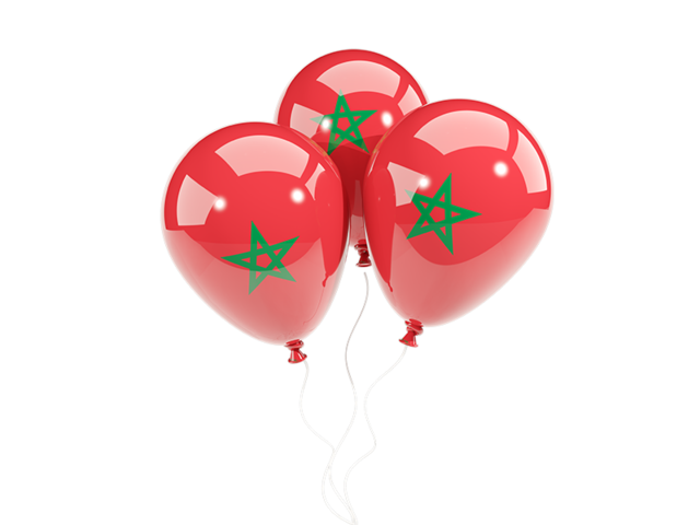 Three balloons. Download flag icon of Morocco at PNG format