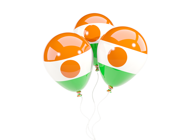 Three balloons. Download flag icon of Niger at PNG format